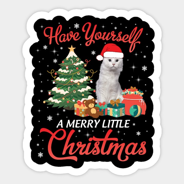 American Curl Cat Have Yourself A Merry Little Christmas Merry Xmas Noel Day Cat Mom Dad Sticker by Cowan79